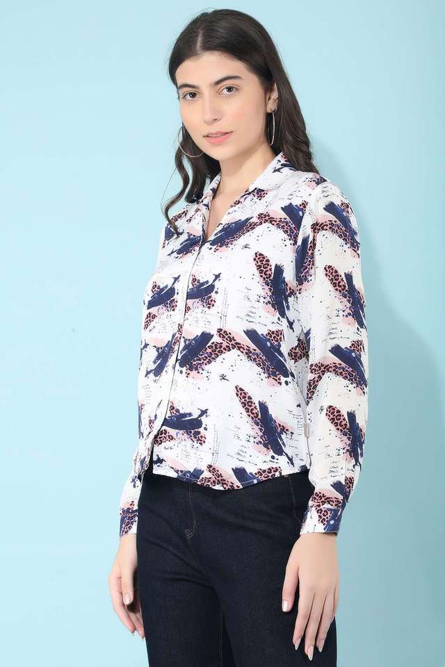 crimsoune club Printed Collared Lyocell Women Casual Wear Shirt-picture-20
