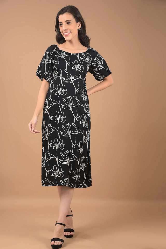 crimsoune club Floral Square Neck Viscose Women Dress-picture-33