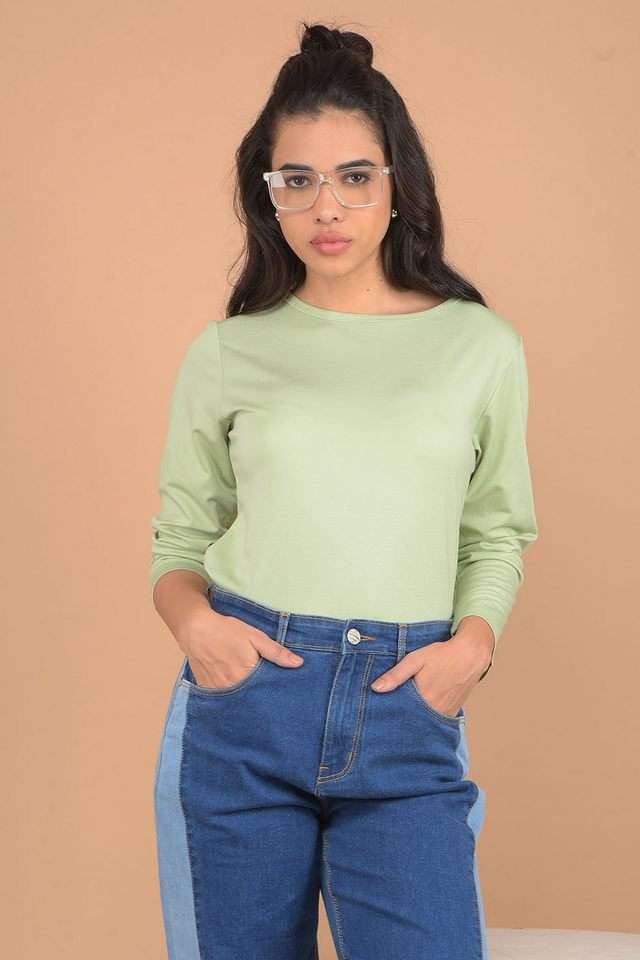 crimsoune club Solid Blended Fabric Round Neck Women Top-picture-32