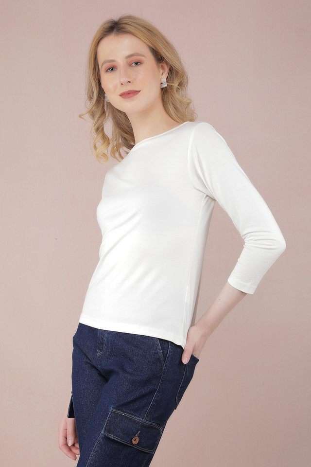 crimsoune club Solid Blended Fabric Round Neck Women Top-picture-33