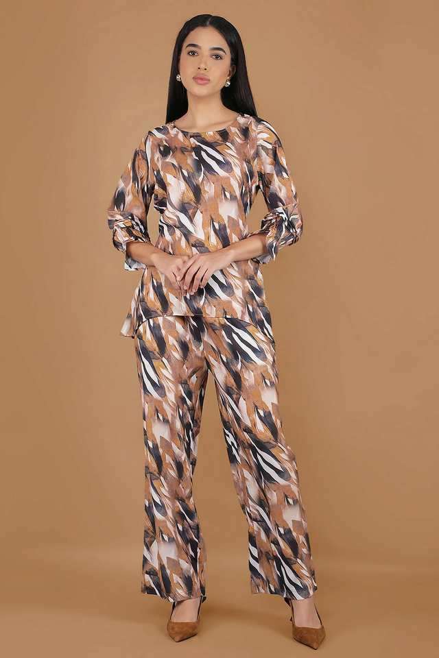 crimsoune club Abstract Polyester Regular Fit Women's Co-Ord Set-picture-30