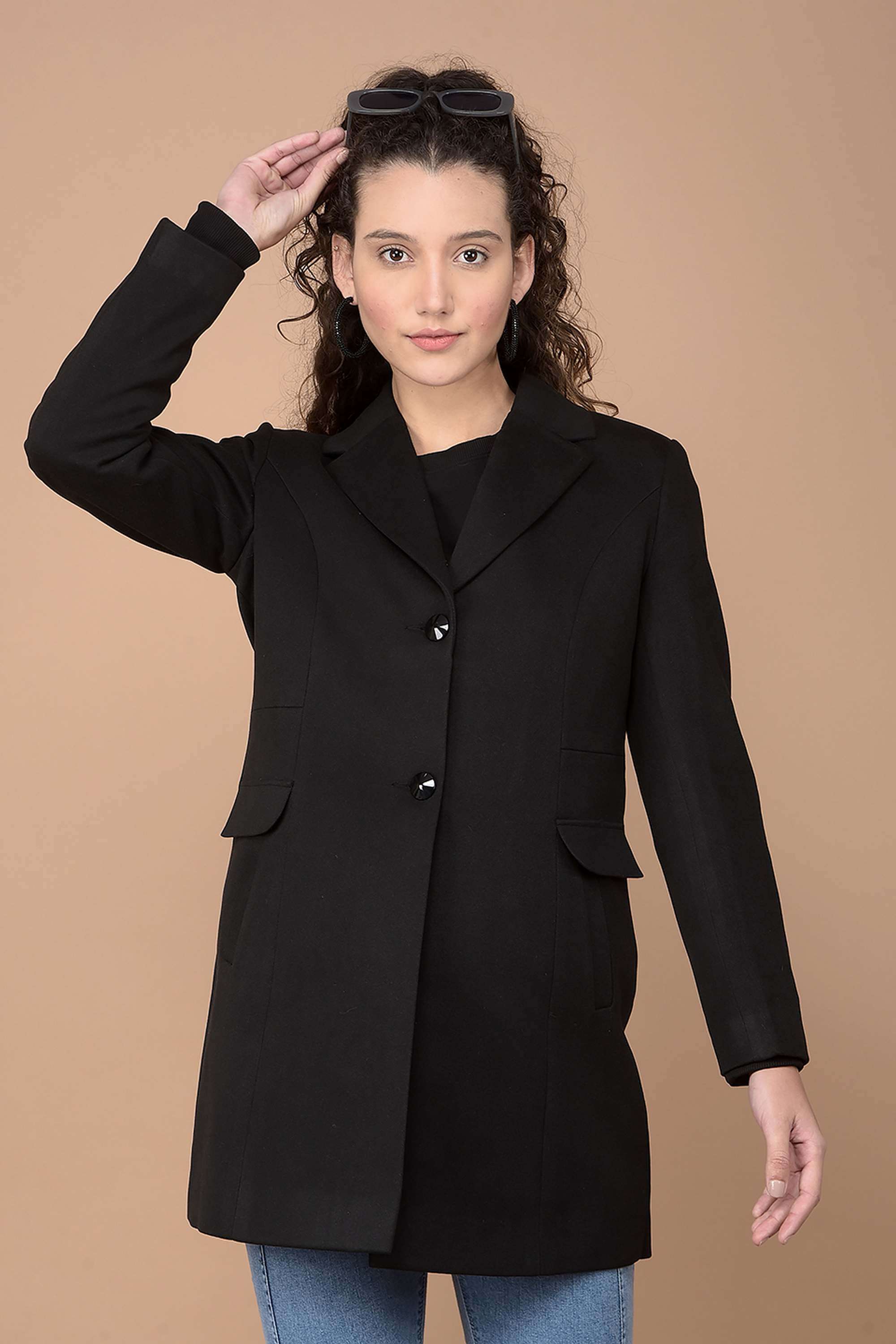 crimsoune club Solid Collared Polyester Women Coat-picture-12