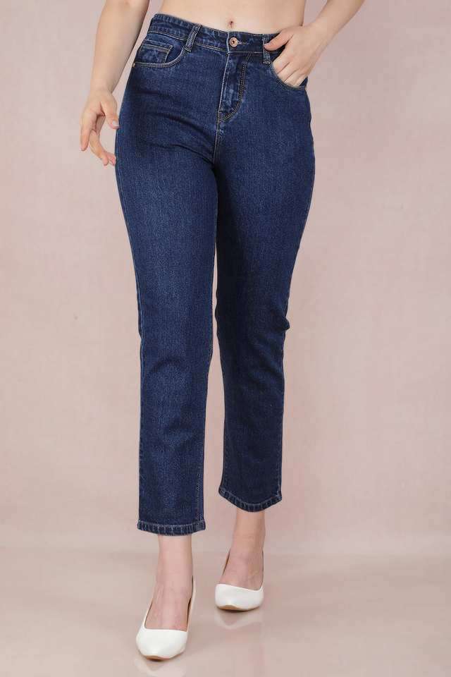 crimsoune club Mid Rise Blended Fabric Straight Fit Women's Jeans-picture-32