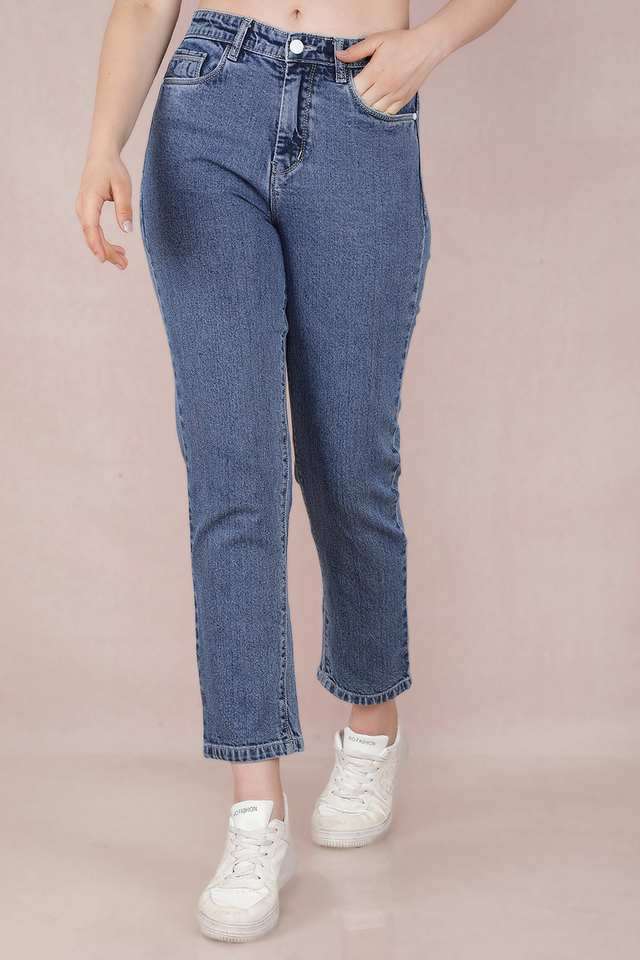 crimsoune club Mid Rise Blended Fabric Straight Fit Women's Jeans-picture-17