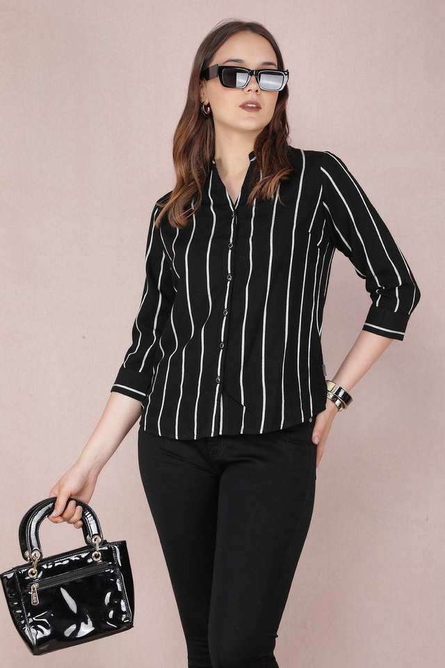 crimsoune club Stripes Viscose Slim Fit Women's Shirt-picture-37