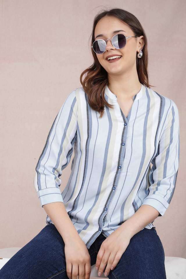 crimsoune club Stripes Viscose Slim Fit Women's Shirt-picture-12