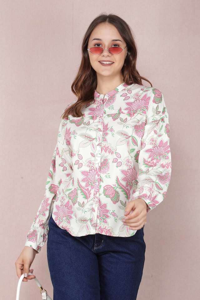 crimsoune club Floral Collared Viscose Women Casual Wear Shirt-picture-10