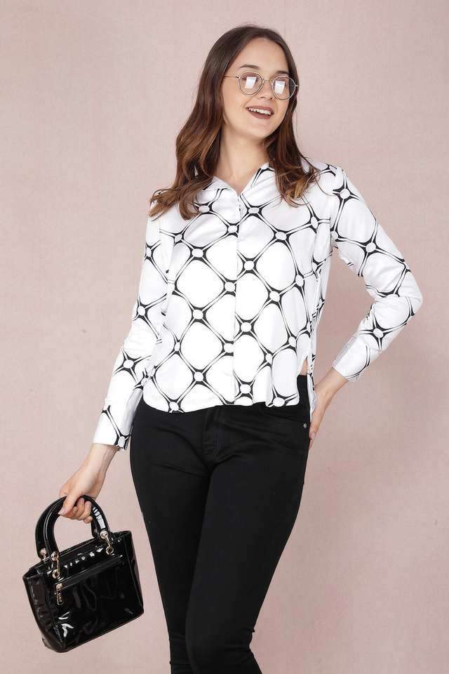crimsoune club Printed Collared Viscose Women Casual Wear Shirt-picture-37