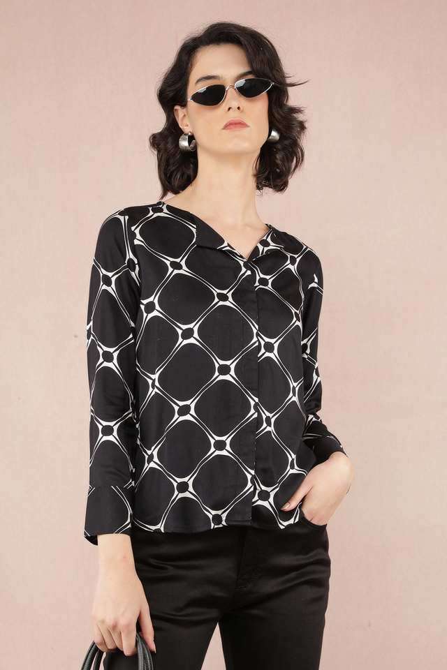 crimsoune club Printed Collared Viscose Women Casual Wear Shirt-picture-35