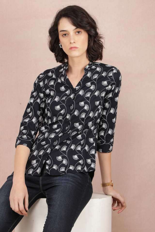 crimsoune club Floral V-Neck Viscose Women Casual Wear Shirt-picture-30
