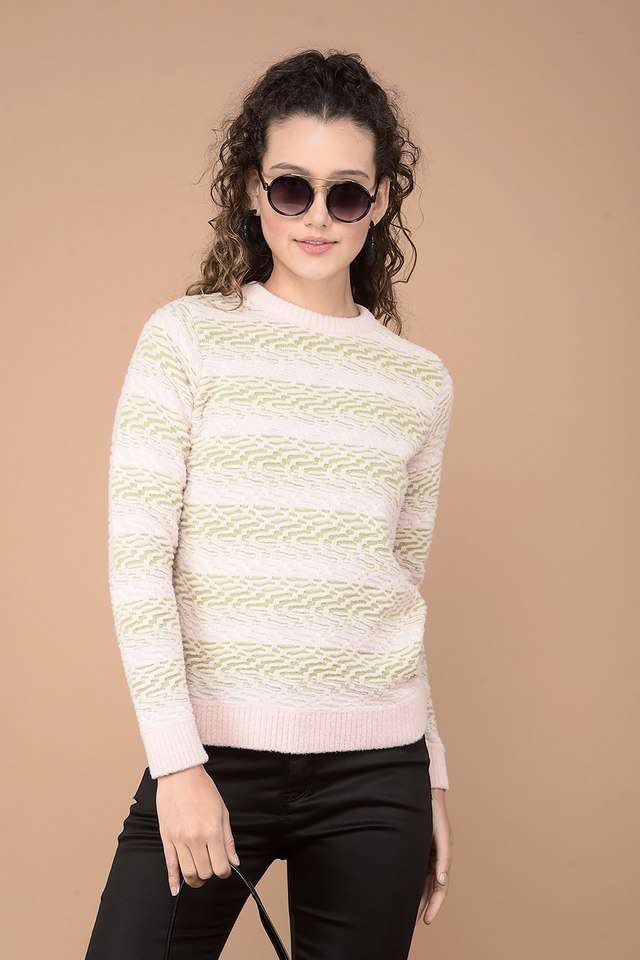 Embroidered-Round-Neck-Blended-Fabric-Women-s-Winter-Wear-Sweater