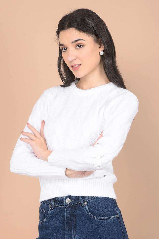 Embroidered-Blended-Fabric-Regular-Fit-Women-s-Sweater