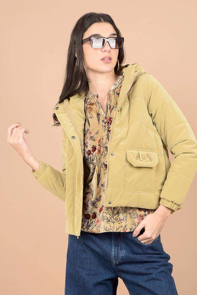 Solid Polyester Regular Fit Women's Jacket-image-10