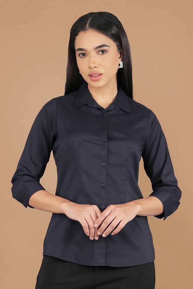 crimsoune club Solid Collared Blended Fabric Women Casual Wear Shirt-picture-39