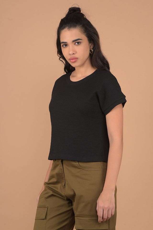crimsoune club Embroidered Blended Fabric Round Neck Women T-Shirt-picture-38