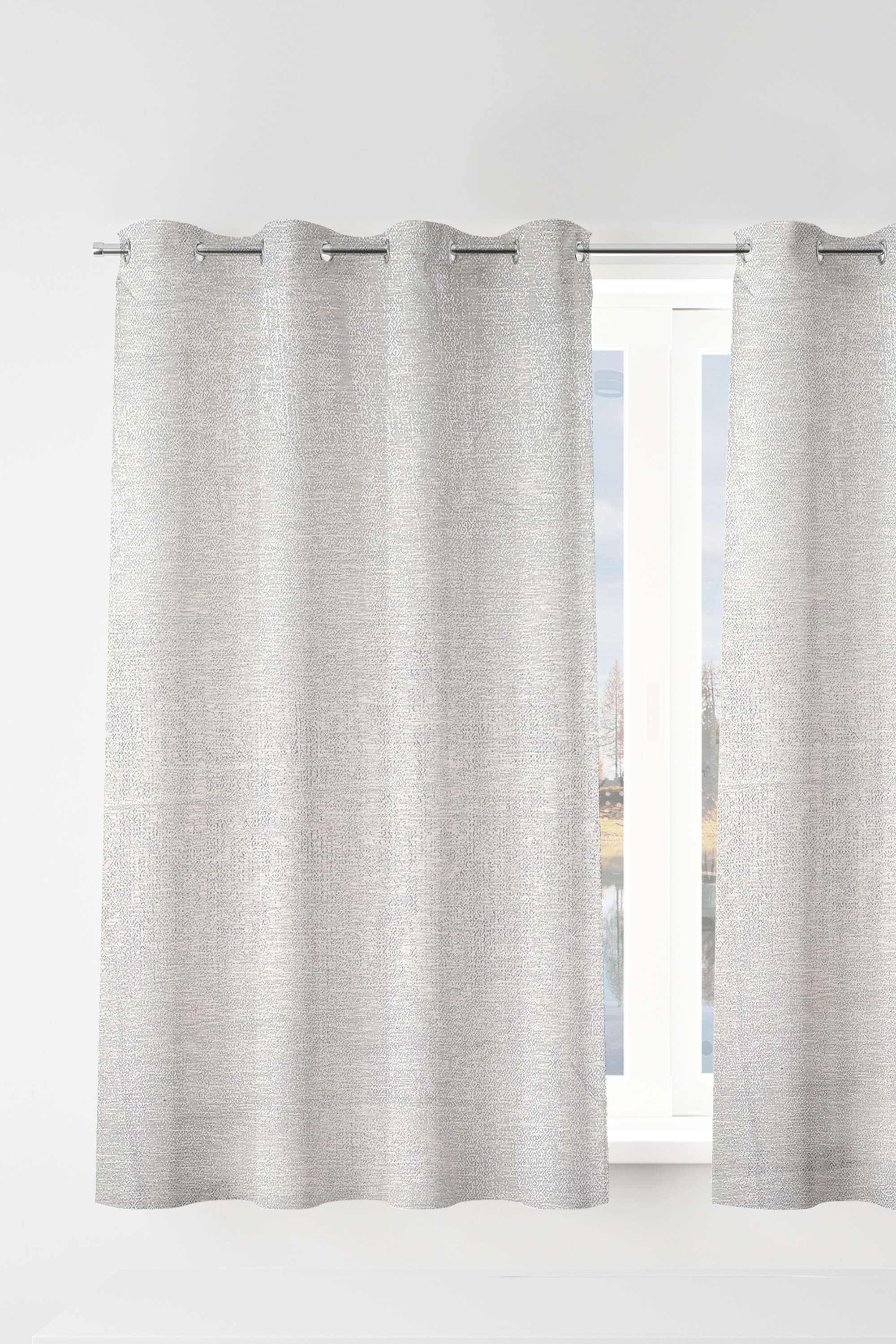 Pristine-Diamond-Jacq-Grey-Window-Curtains-S/2
