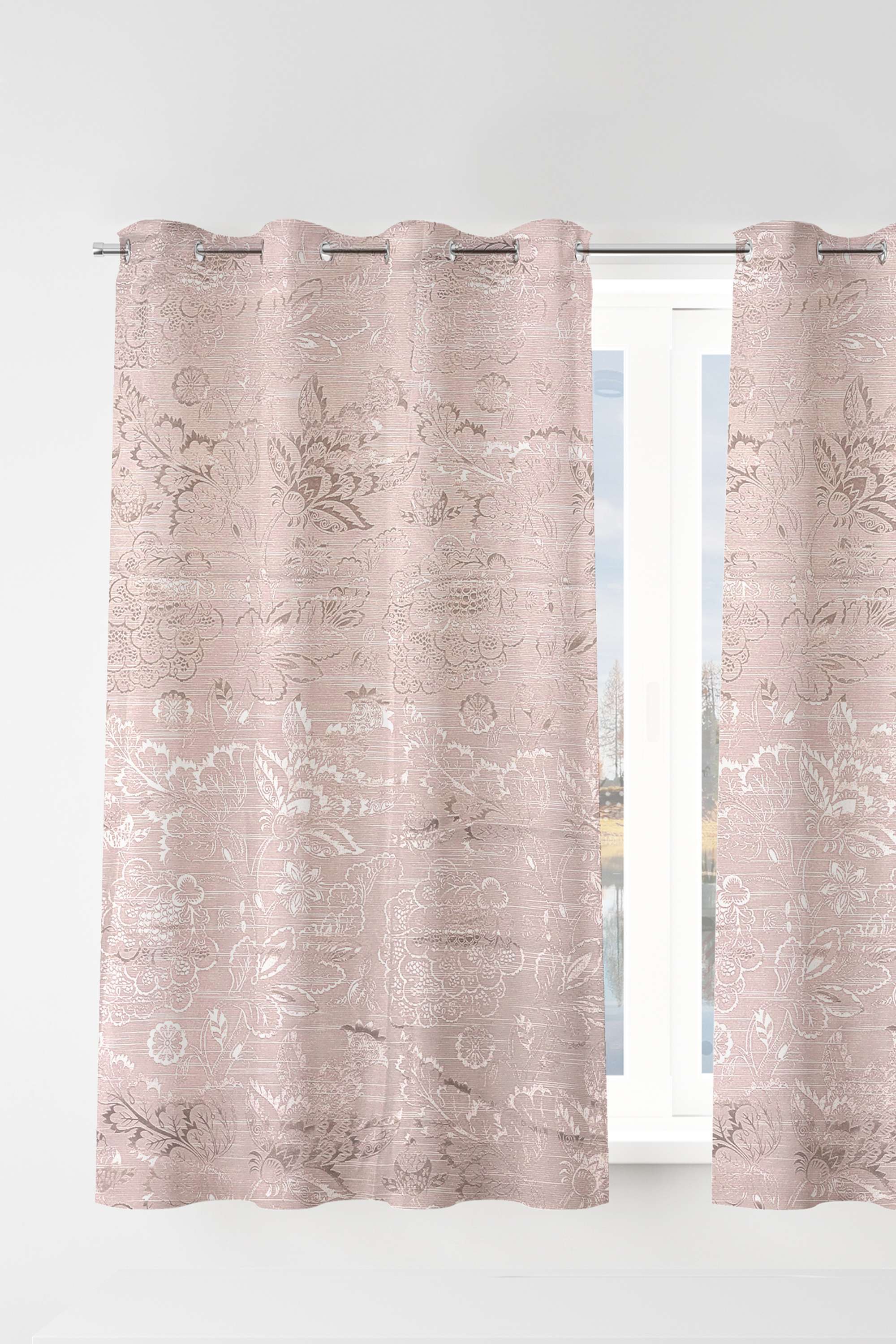 Pristine-Jacobean-Jacq-Blush-Window-Curtains-S/2