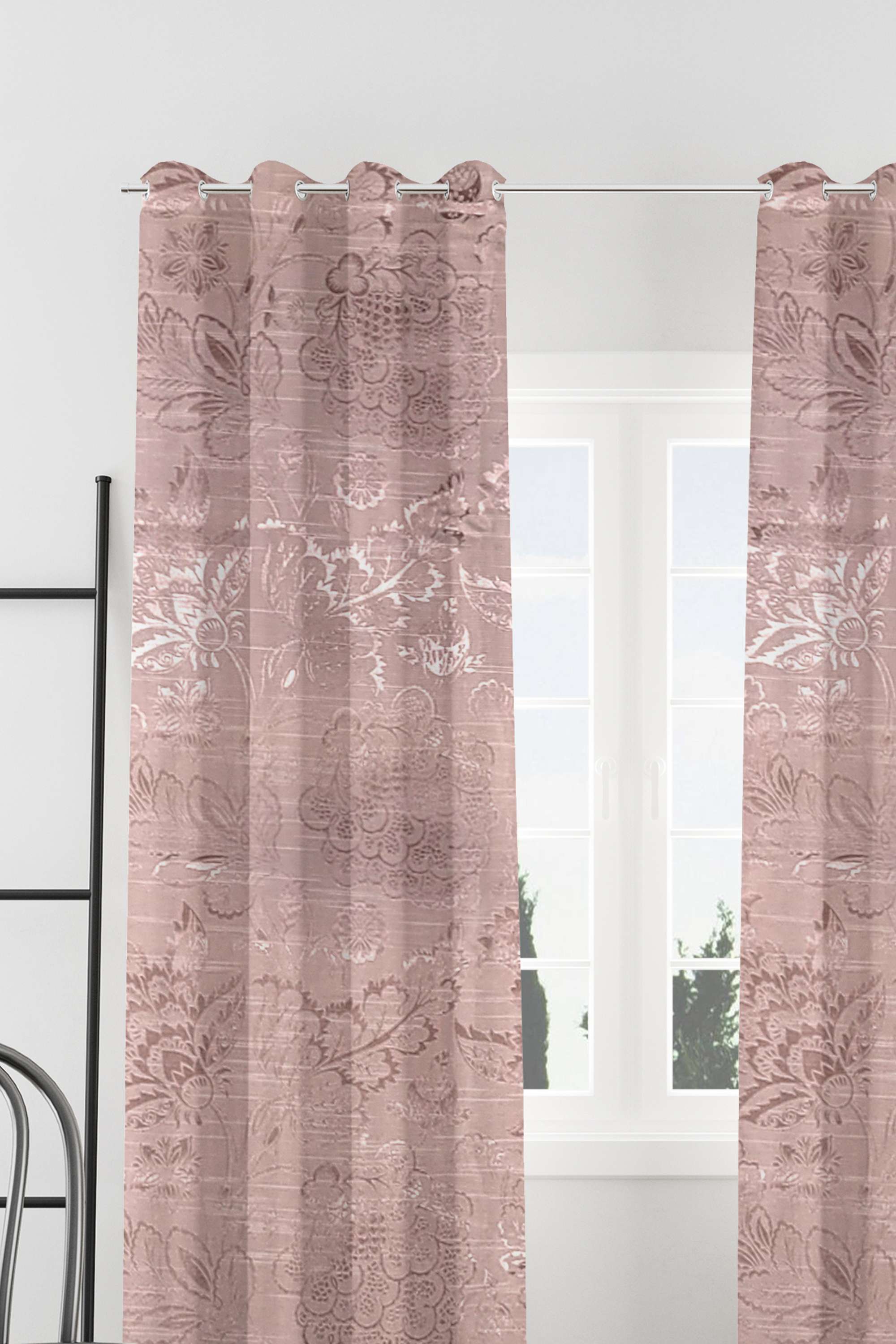 Pristine-Jacobean-Jacq-Blush-Door-Curtains-S/2