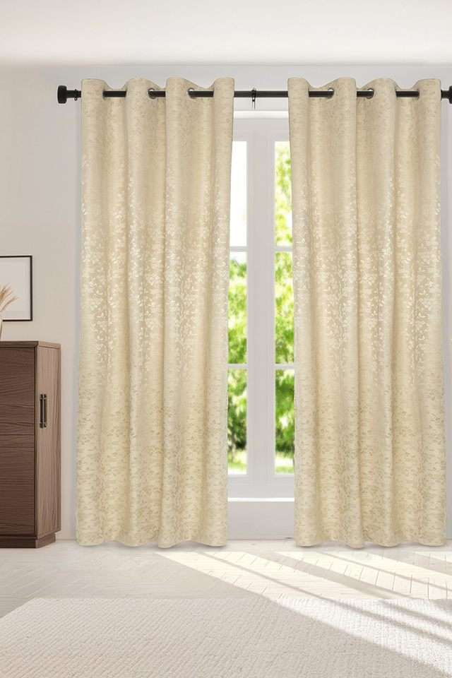 Pristine-Botanical-Jacq-Beige-Xl-Door-Curtains-Curtains-S/2