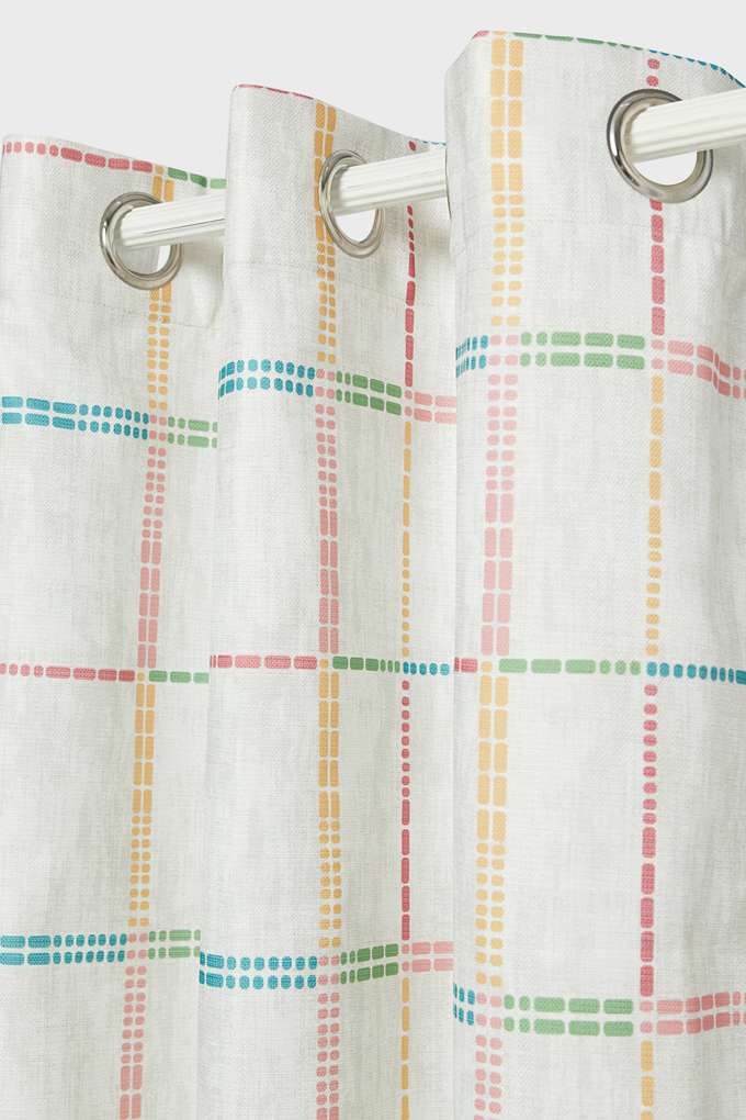 Adorne-Printed-Check-Multi-Xldoor-Curtains-Set-Of-2