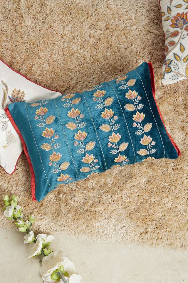 Kalamkari-Floral-Trail-Teal-Cushion-Cover-30x45-CC