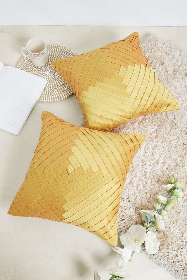 Mirage-Solid-Geo-S/2-Gold-40x40-Cushion-Cover