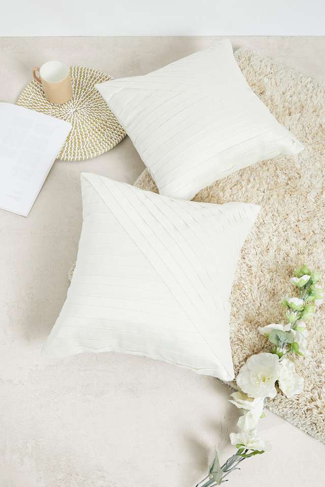 Mirage-Solid-Geo-S/2-Ivory-40x40-Cushion-Cover