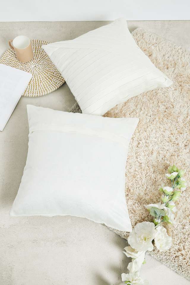 Mirage-Solid-Geo-S/2-Ivory-40x40-Cushion-Cover