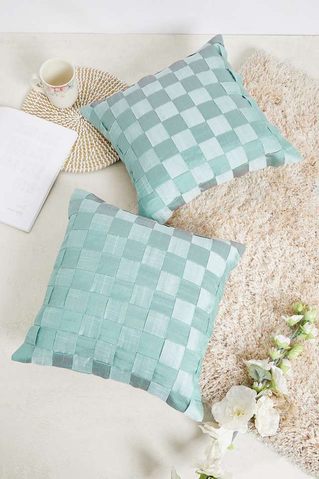Mirage-Check-Block-S/2-Sage-40x40-Cushion-Cover