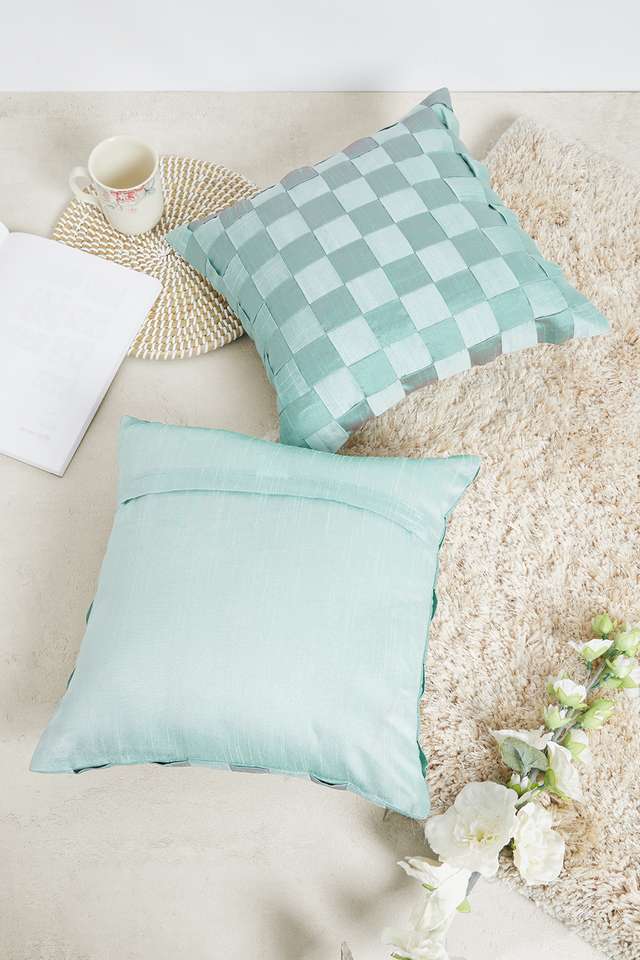 Mirage-Check-Block-S/2-Sage-40x40-Cushion-Cover