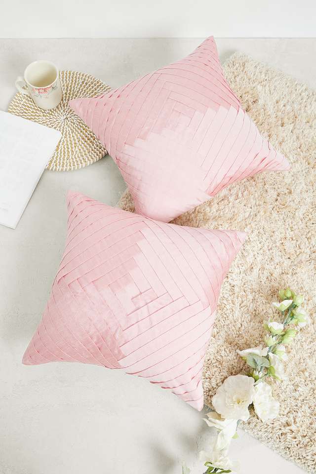 Mirage-Solid-Geo-S/2-Pink-40x40-Cushion-Cover