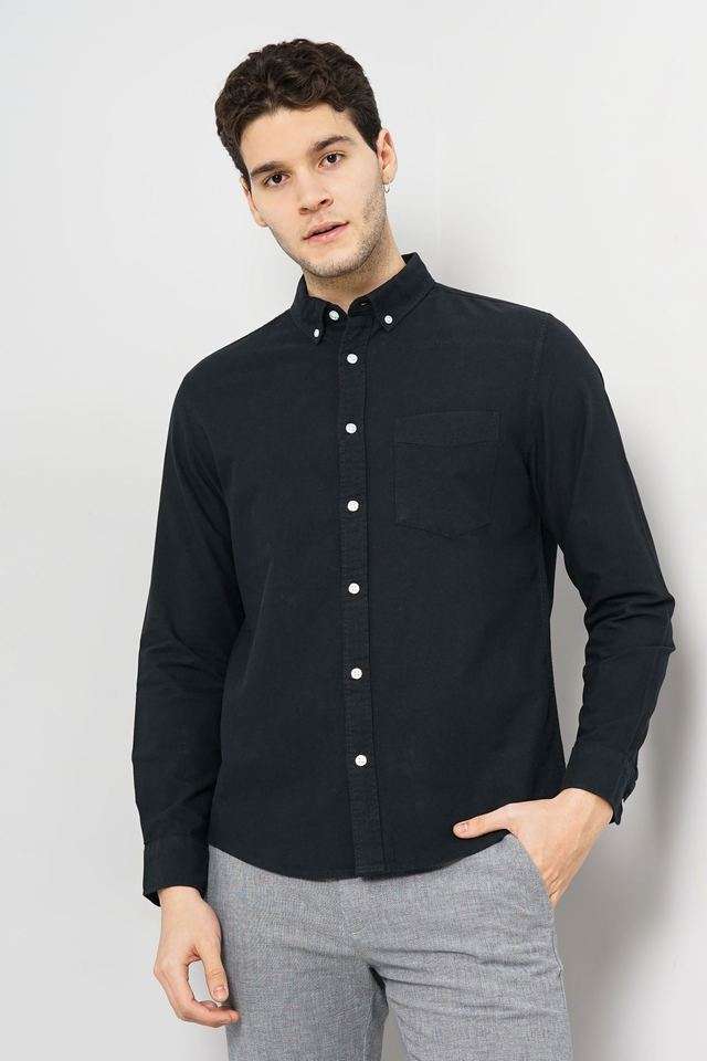 Solid-Cotton-Regular-Fit-Men-s-Casual-Wear-Shirt