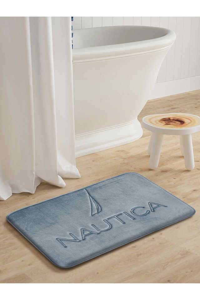 Luxurious-Memory-Foam-Non-Skid-Bath-Rug--1Pc-Medium-(Deck-View)-Solid-Denim