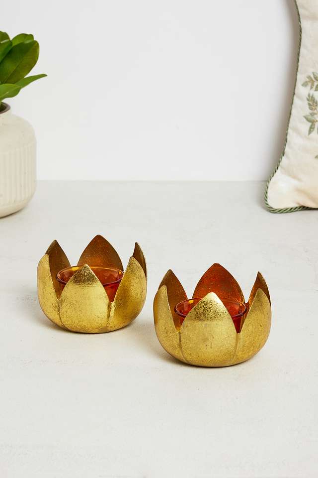 Grace-Lotus-Bud-Tlight-Holder-Set-Of-2