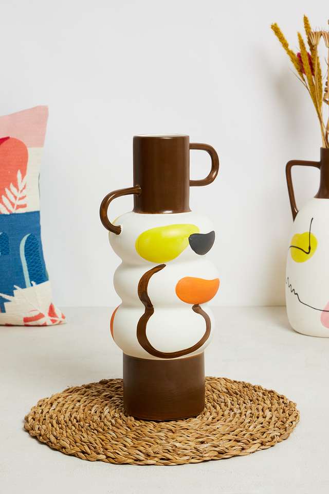 Bold-Boho-Handle-Handpainted-Vase