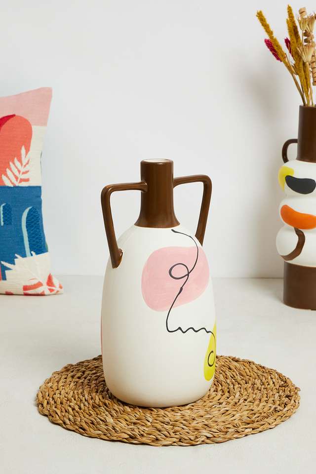 Bold-Boho-Long-Neck-Handpainted-Vase