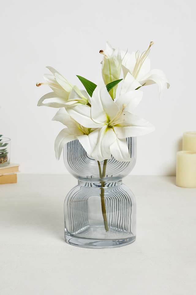 Modern-Totem-Grey-Glass-Vase-Wide