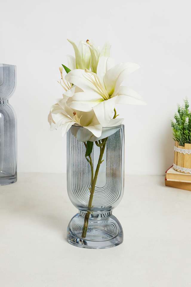 Modern-Totem-Grey-Glass-Vase-Tall