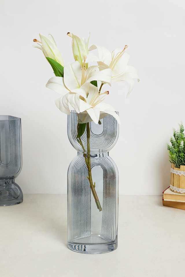 Modern-Totem-Grey-Glass-Vase-Tall