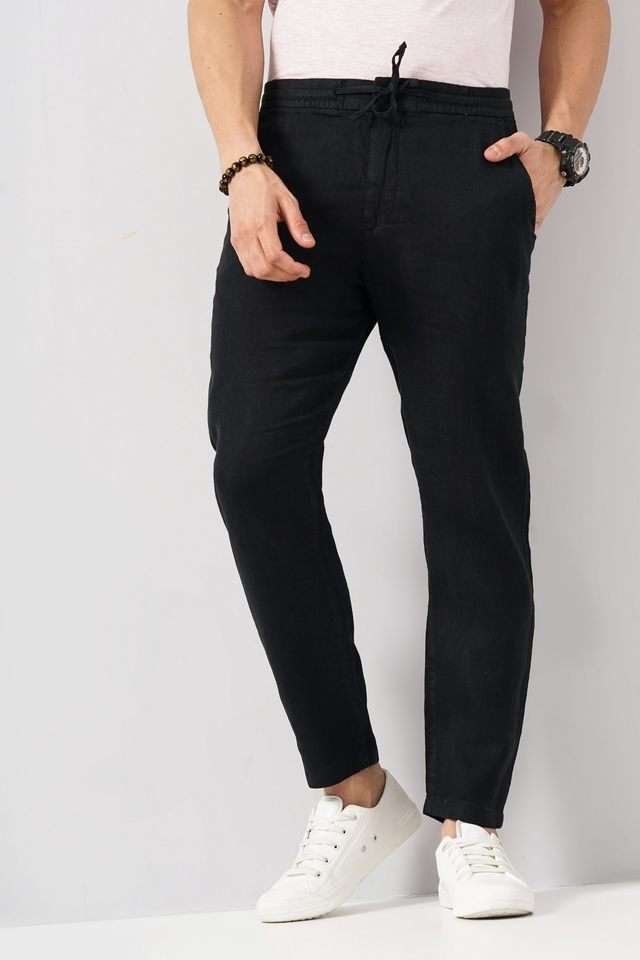Solid-Linen-Straight-Fit-Men-s-Casual-Trousers