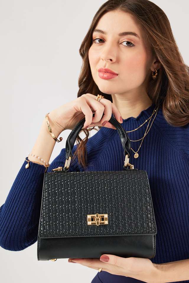 Lines-Texture-PU-Zipper-Closure-Women-s-Party-Wear-Satchel-Bag