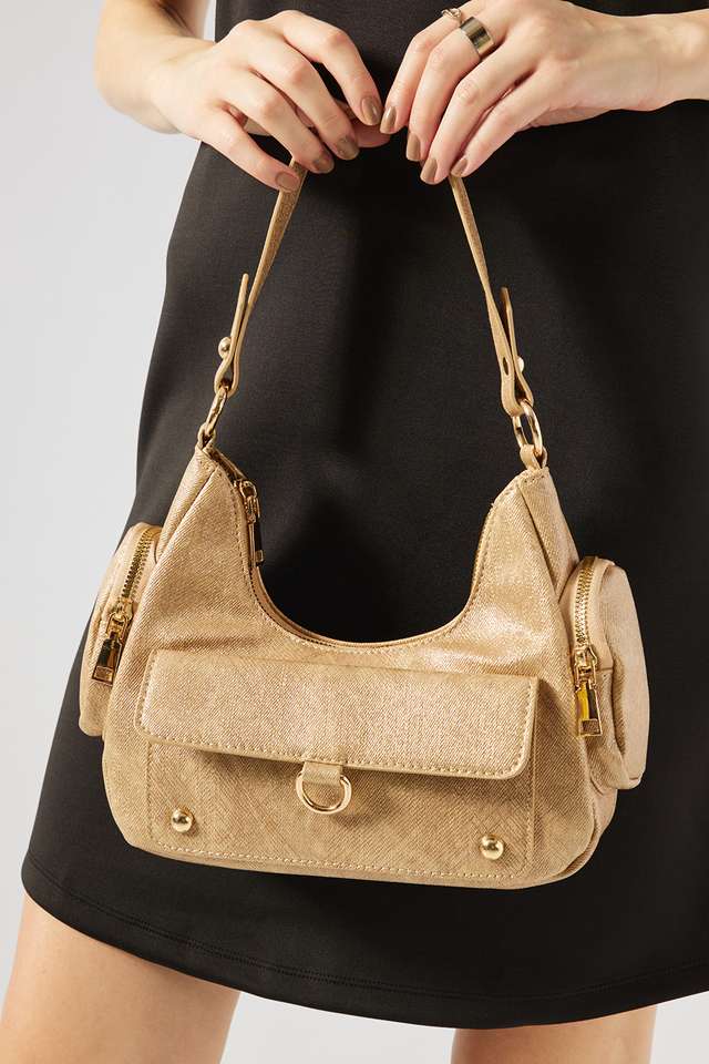 Denim-Splash-PU-Zipper-Closure-Women-s-Satchel-Bag