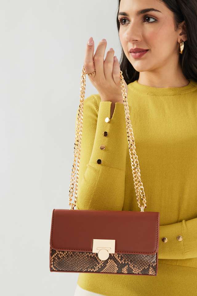 Lines-Texture-PU-Zipper-Closure-Women-s-Party-Wear-Sling-Bag