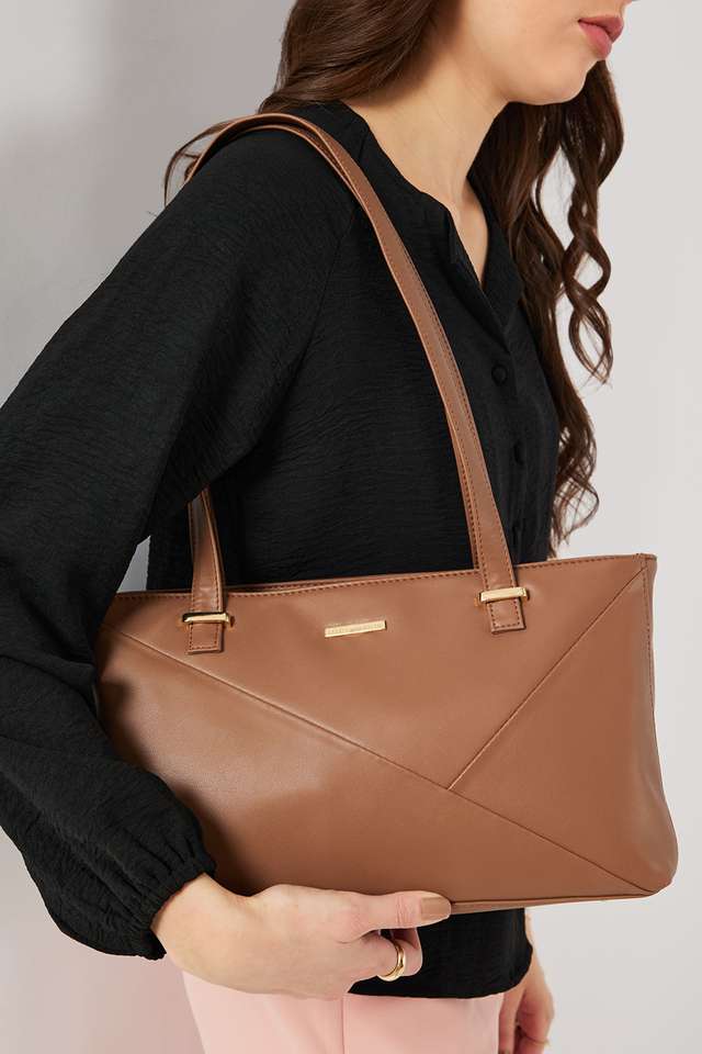 Solid-PU-Zipper-Closure-Women-s-Tote-Bag