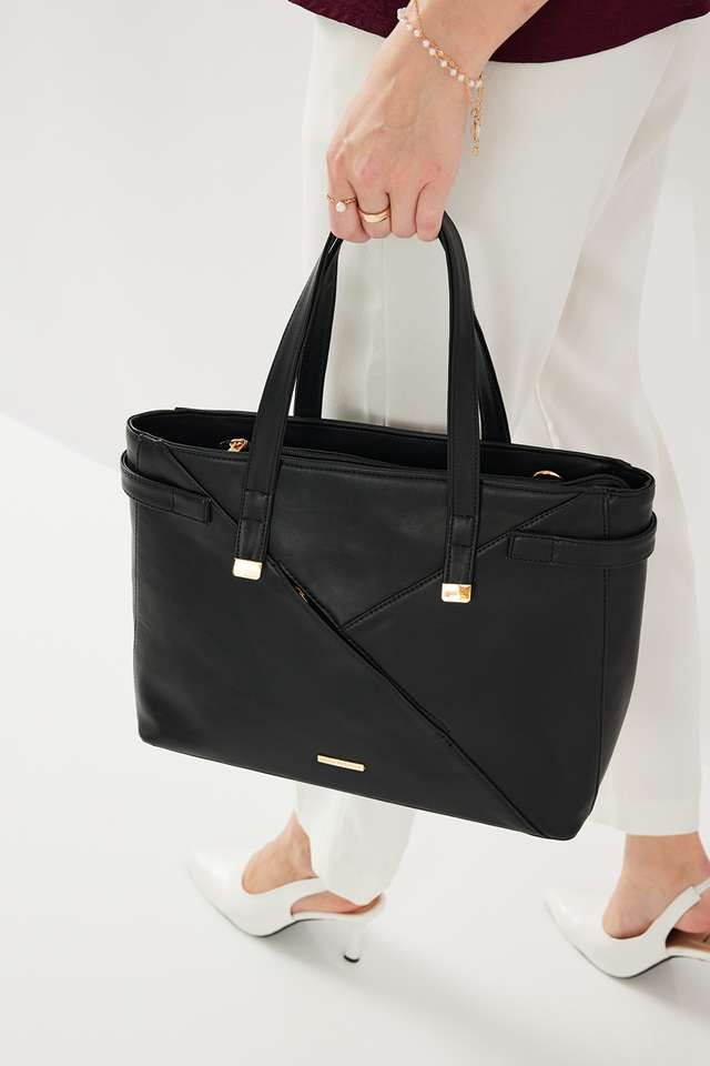 Solid-PU-Zipper-Closure-Women-s-Tote-Bag