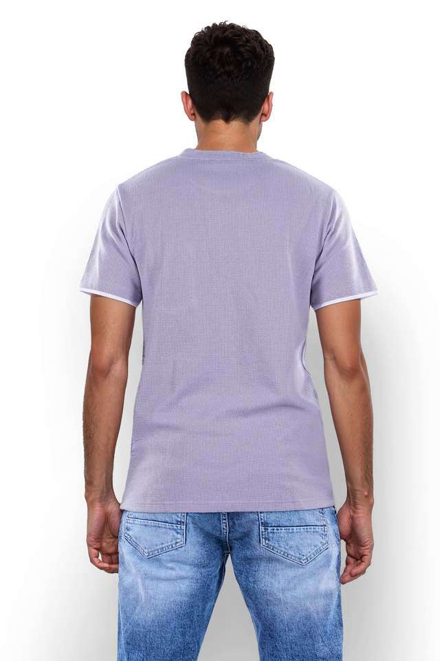 Solid-Cotton-Blend-Round-Neck-Men-s-T-Shirt