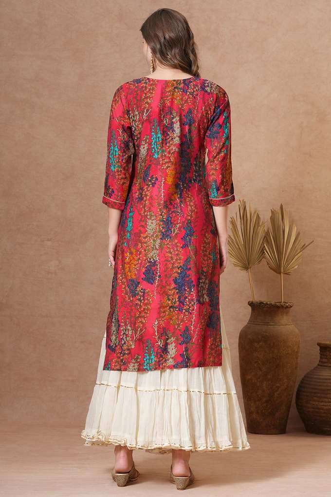 Abstract-Silk-Round-Neck-Women-s-Casual-Wear-Kurta