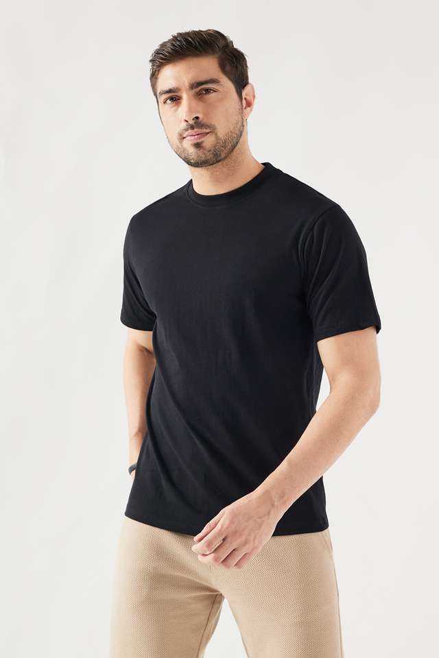 Solid-Cotton-Round-Neck-Men-s-T-Shirt