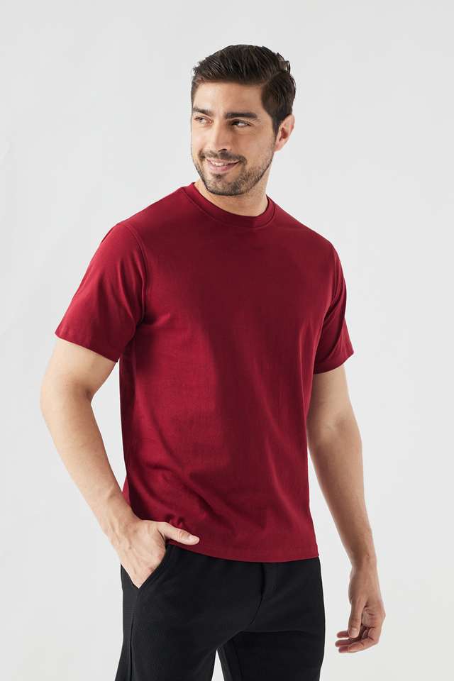Solid-Cotton-Round-Neck-Men-s-T-Shirt