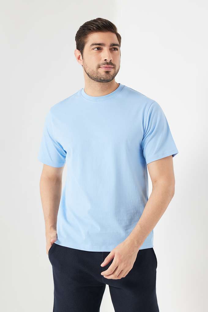Solid-Cotton-Round-Neck-Men-s-T-Shirt